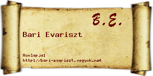 Bari Evariszt névjegykártya